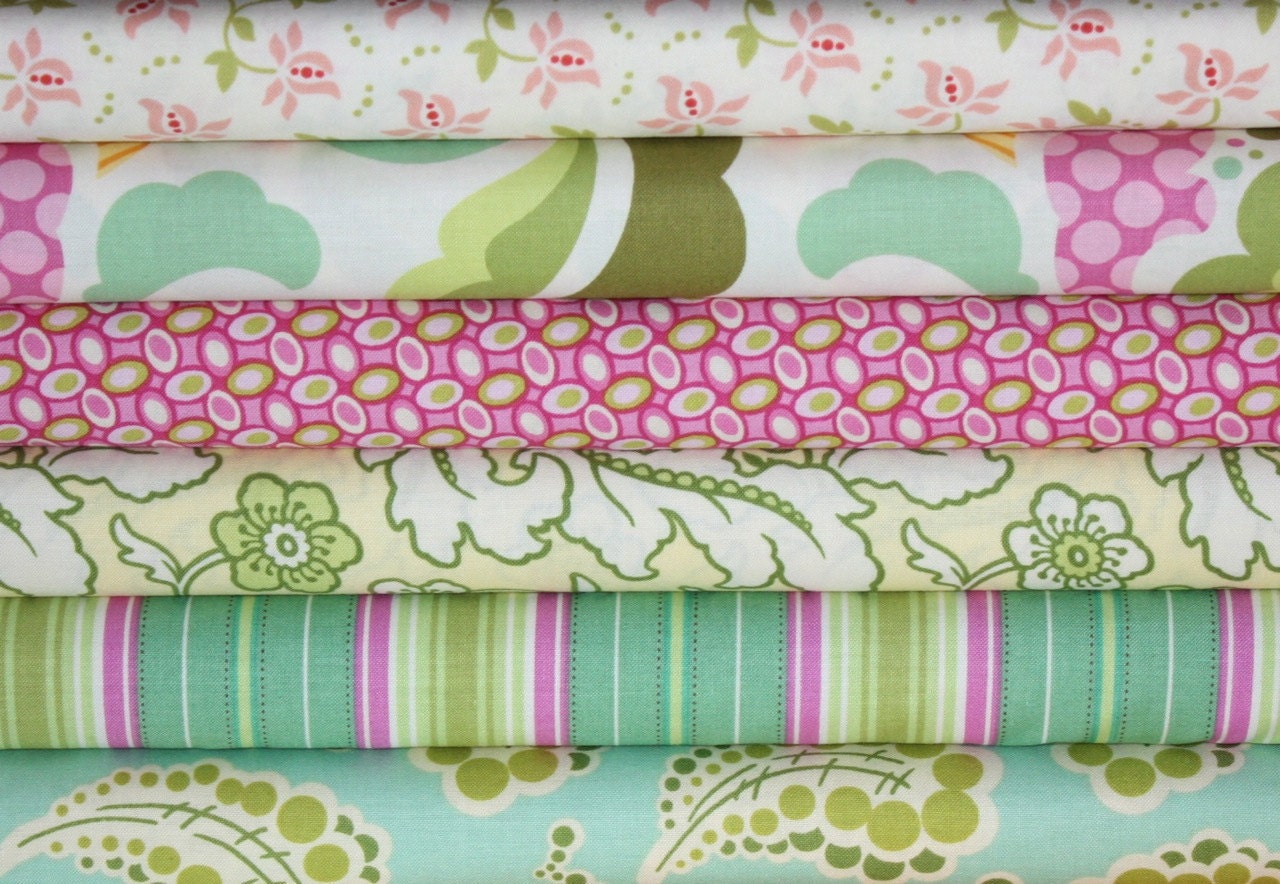 NEW Freshcut 2011 fabric bundle by Heather Bailey, 1/2 Yard Bundle- 6 total