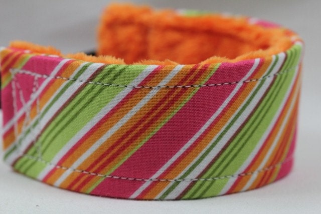 Camera  Wrist Strap - Watermelon Stripe with Orange Minky