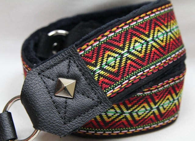 DSLR Padded Camera Strap - Premier Edition Rasta Strap - Handmade in the USA