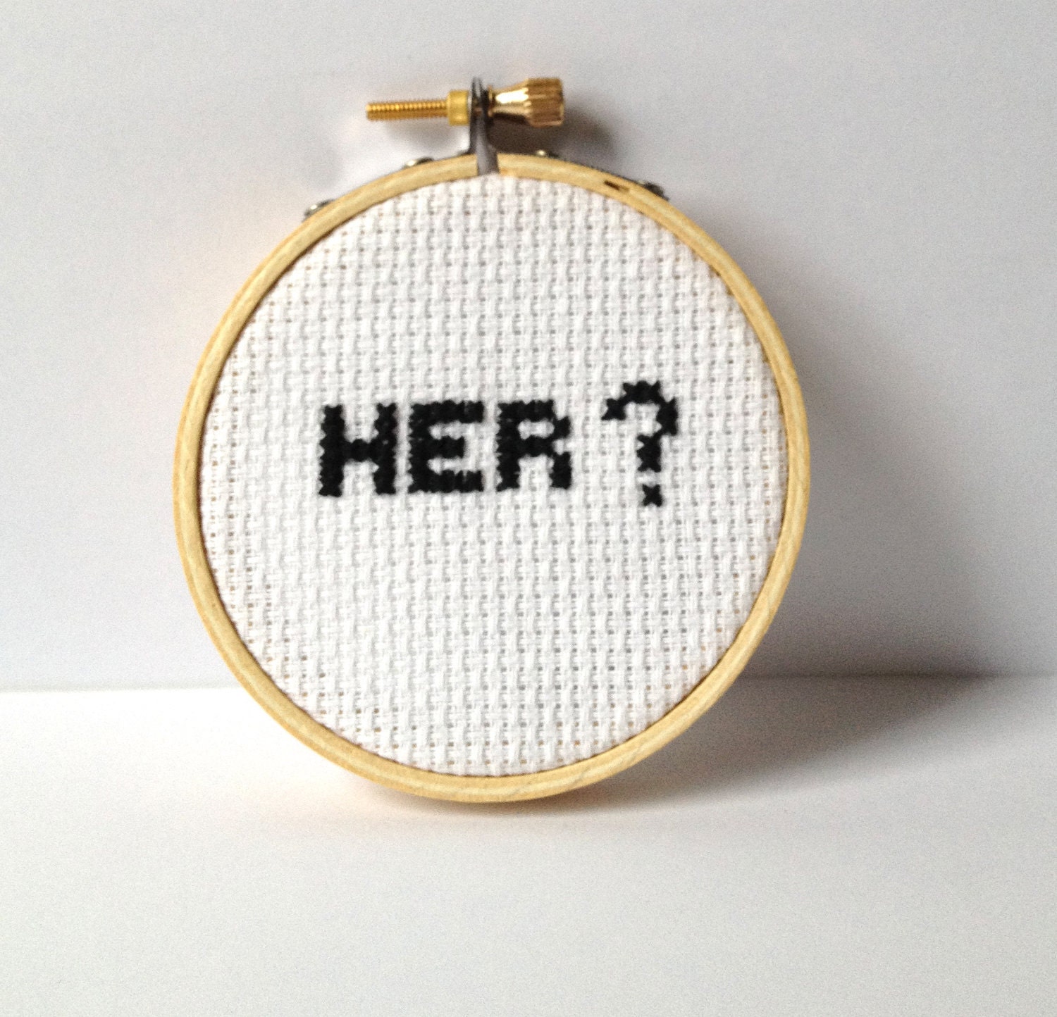 Arrested Development Quote, Her.  Embroidery Hoop Art - Cross stitch sign READY TO SHIP
