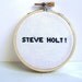 Arrested Development, Steve Holt. Embroidery Hoop Art, Cross stitch. embroidered quote, 3 inch hoop