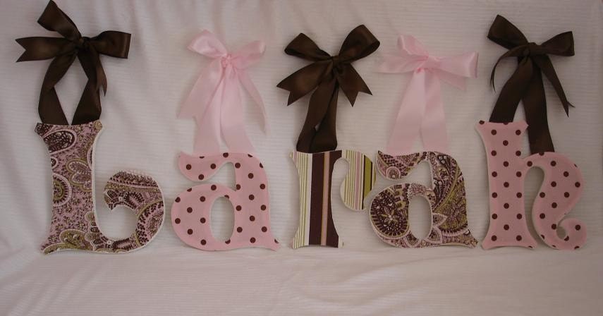 Custom Nursery Decor Wall Hanging Letter/s Free Shipping When Added TO A Bedding Purchase