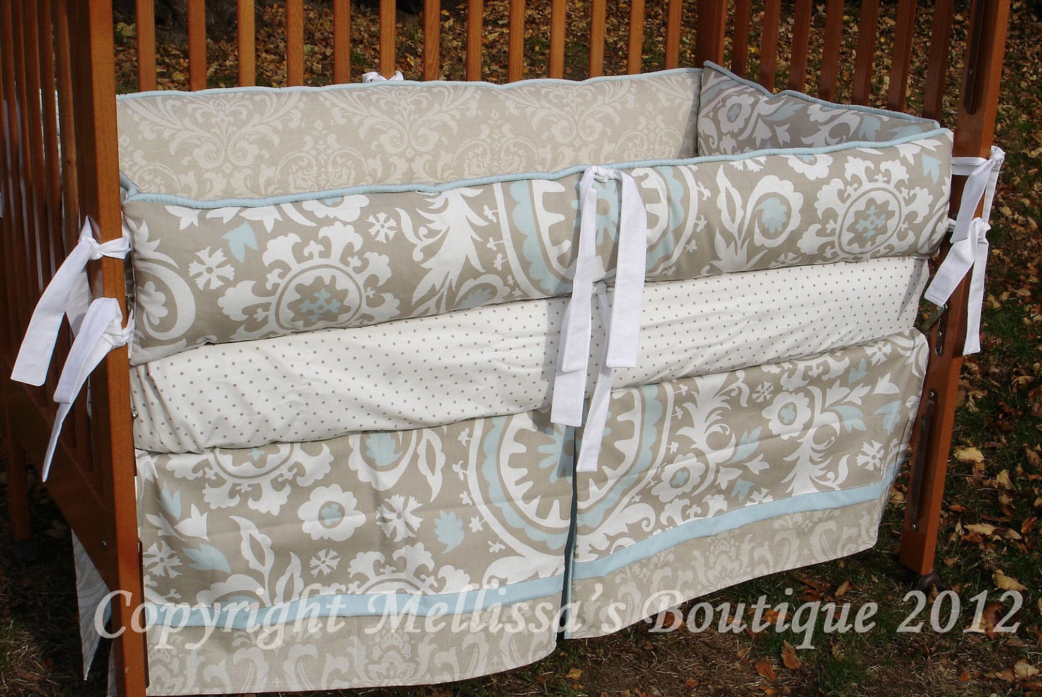 Custom Suzani YOUR Choice To CUSTOMIZE 2-Piece Boutique Crib Nursery Bedding Set with Piping or a Ruffle