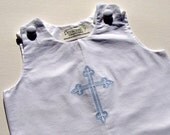 White Jon Jon with Cross for Baptisms and Baby Dedications Ready to Ship