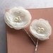 Ivory and white organza and lace flower bobby pins