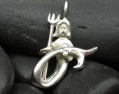 Aquarius zodiac charm in sterling silver