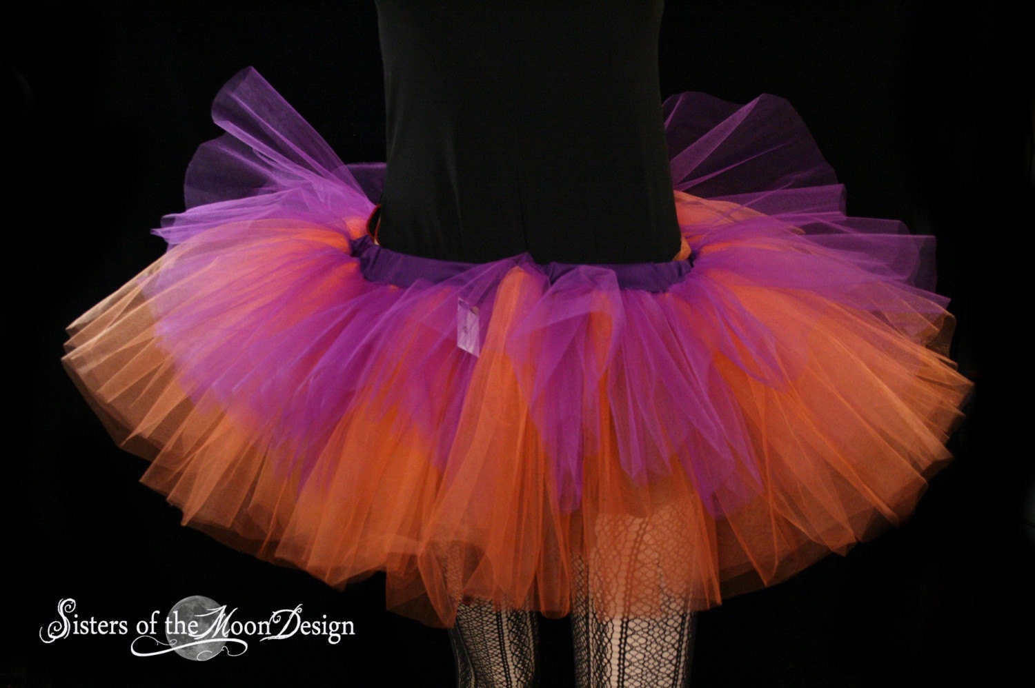 Layered Purple and orange rave adult dance tutu -- You Choose Size -- Sisters of the Moon