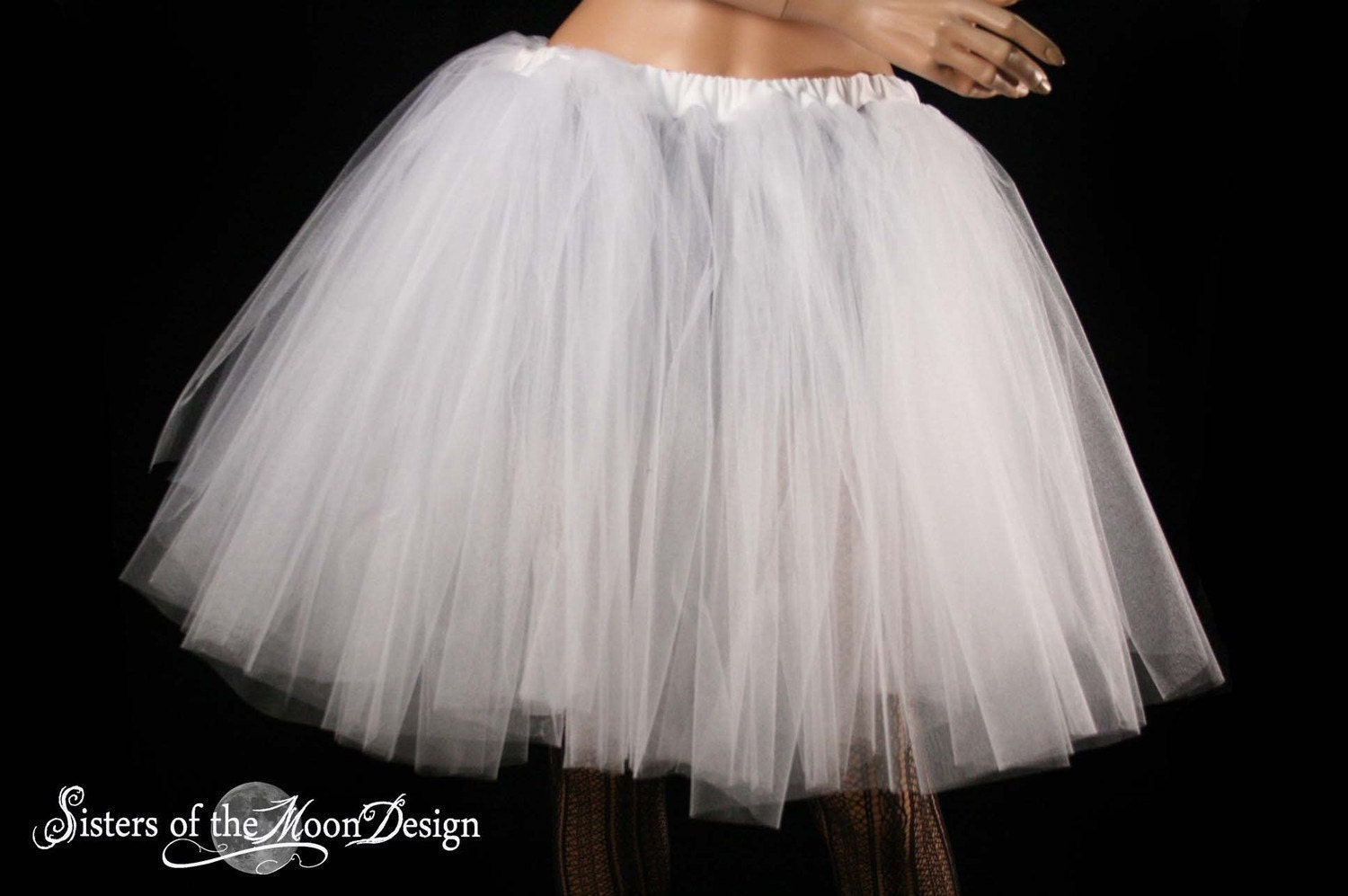 White Ice Romance dance tutu skirt extra poofy knee length Adult petticoat costume bridal wedding  --You Choose Size -- Sisters of the Moon