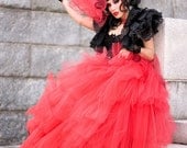 Lydia styled red romantic tutu skirt prom formal floor length -- You Choose Size -- Sisters of the Moon