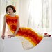 TANGERINE Hawaiian Maxi Dress Vintage 60s M Floral Ui Maikai // Autumn Dresses at Empress Jade