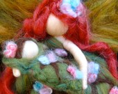 Needle felted Blooming Forest Mommy By Rebecca Varon - blessing angel made to order -