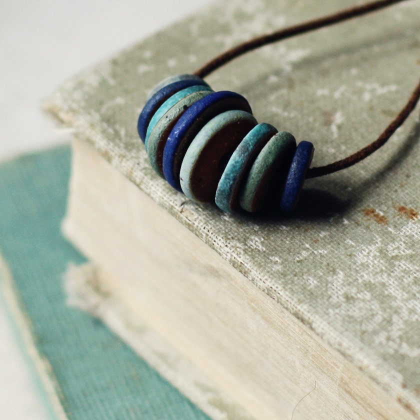 Sail the 7 seas- rustic ceramic necklace