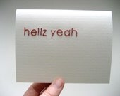 Hellz Yeah Minimalist Embroidery Card
