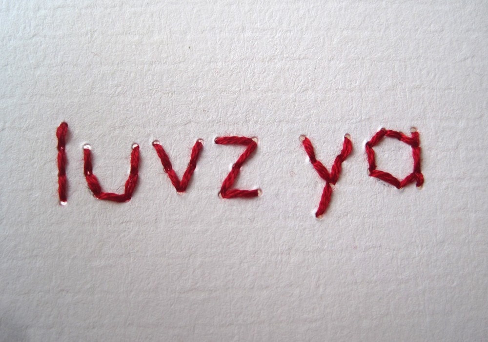 STICHIES Luvz Ya Embroidery Card