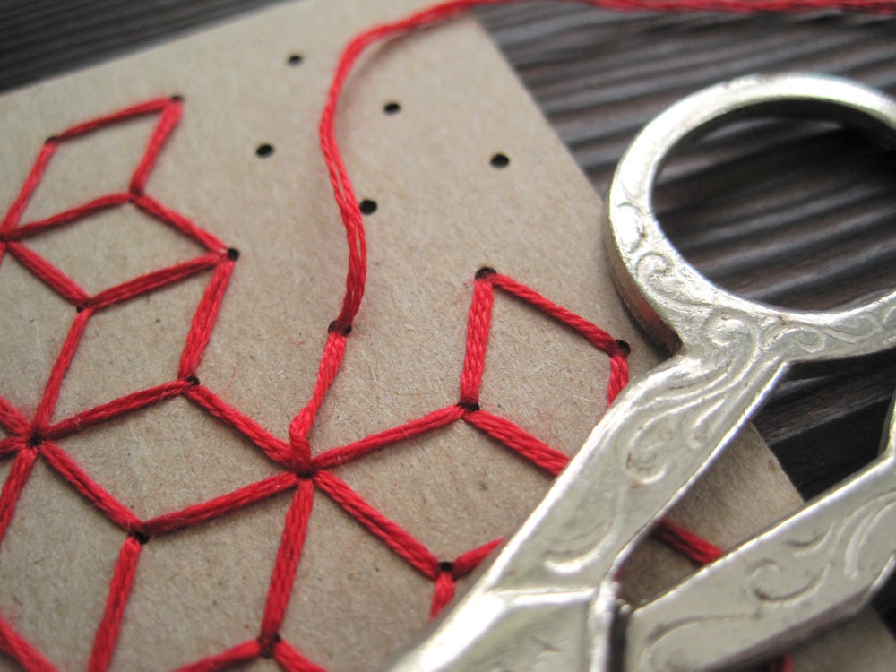 DIY Geometric Pocket Notebook Embroidery Kit Set of Two
