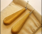 Wood Earrings - Pau Amarello - Drop Style