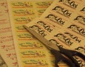 Sew-On Fabric Labels - WOW - Four Uncut Sheets at a Huge Discount - 160 Labels