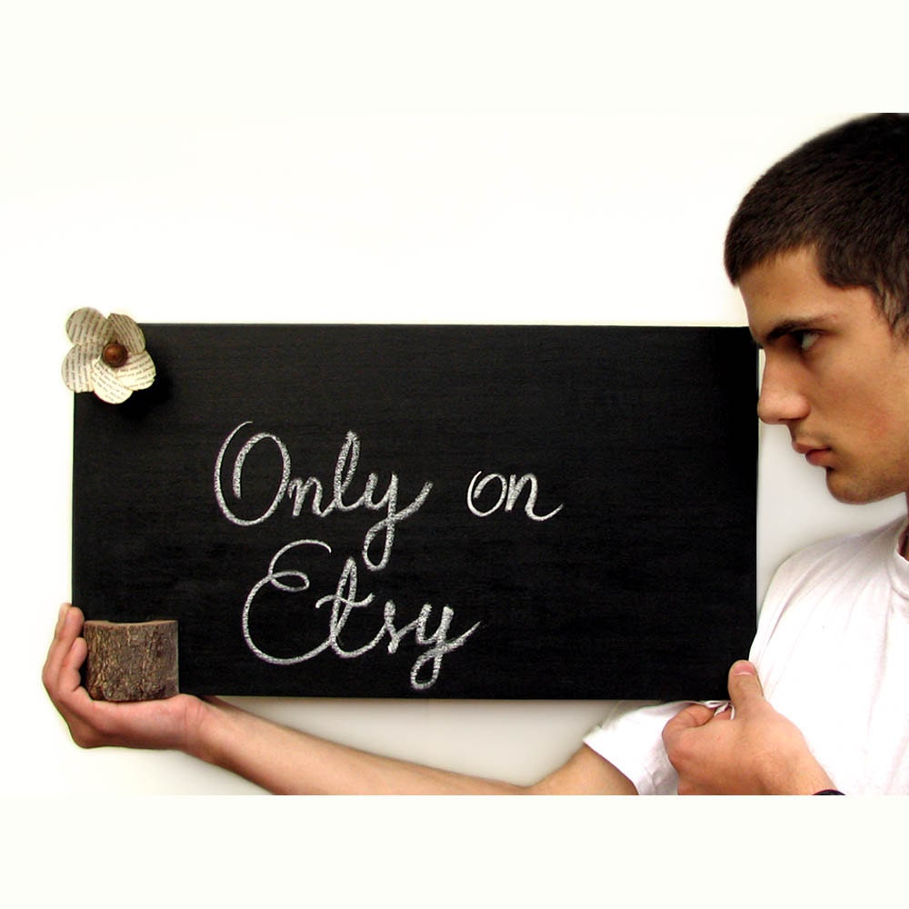Wooden Minimalist Rustic Charming Chalk Board by Tanja Sova