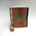Ginkgo biloba Embroidered Customizable Rustic Natural Edge American Black Walnut Wood Wedding Guest Book or Journal by Tanja Sova