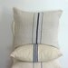Grain Sack Pillow Triple Blue Stripes