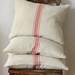 Vintage Grainsack Pillow Five Red Stripes