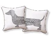 Typography Styled Dachshund in Black & White