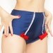 SALE Lexi Blue with White Lace and Red Bows Retro Swim Bottom (XL)
