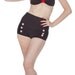 Skipper Super High Waisted Black Sailor Nautical Bikini Bottom (XS-2X)