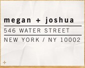 CUSTOM ADDRESS STAMP - Eco Friendly & self inking, gifts for wedding, housewarming, etsy labels, return address stamp "Name17"