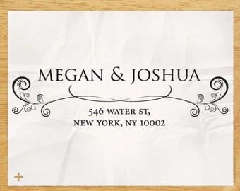 Custom Personalized Eco Friendly Self Inking Rubber Stamp Wedding Gift , Return Address, Etsy Shop Labels "Ornamental Border3"