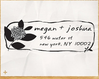Custom Personalized Eco Friendly Self Inking Address Stamp Wedding Gift, Return Address, Etsy Shop Labels "Flower"