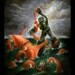 Robot vs Squid Sea Battle Masterpiece 16x20