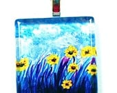 Pendant Sunflowers Original Signed Painting By Cynthia Van Horne Ehrlich