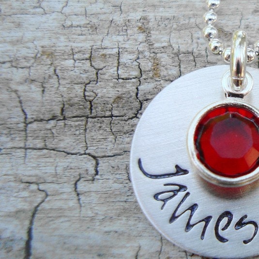 personalized mothers necklace.. birthstone jewelry.. mommy necklace.. hand stamped jewelry