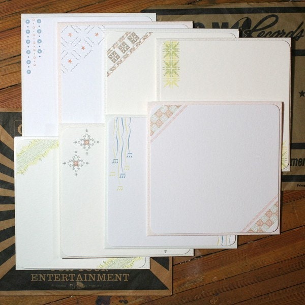 Letterpress Hip to be Square flat cards, set of 8