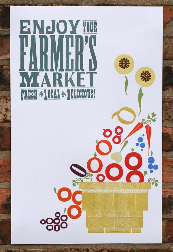 Enjoy Your Farmers Market letterpress poster