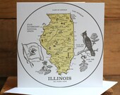 Vintage Illinois square letterpress card