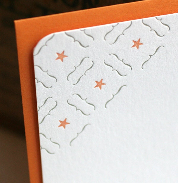 Star and bracket letterpress flat note cards SET OF 6