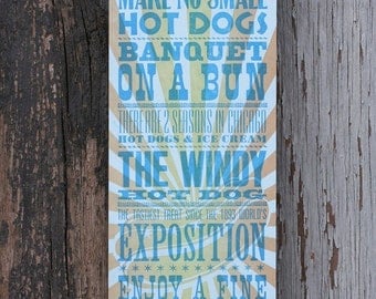 Ode to Chicago Style Hot Dogs letterpress poster