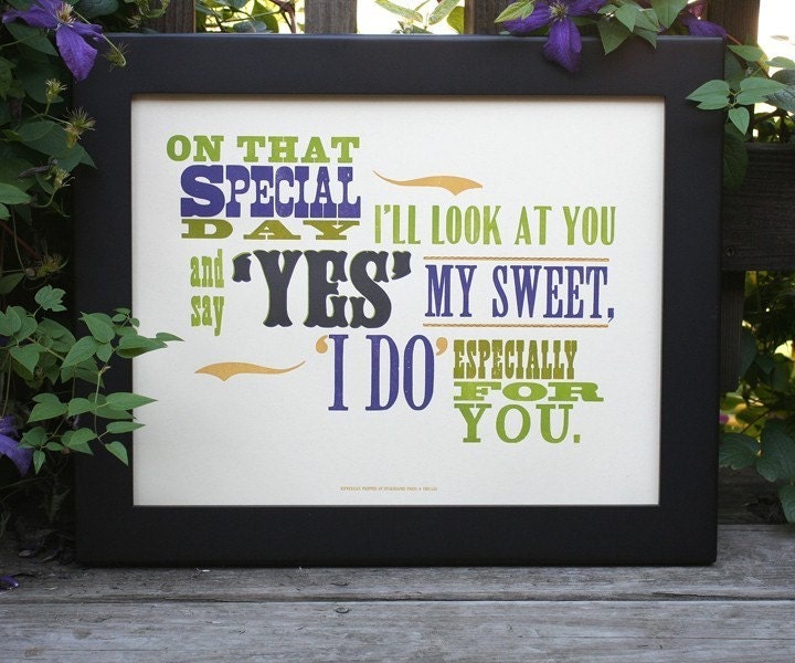Especially For You letterpress poster