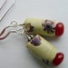 Vintage Venetian Bear Claw Beads with Carnelian Earrings