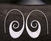 Tribal Spiral Earrings - Sterling Silver