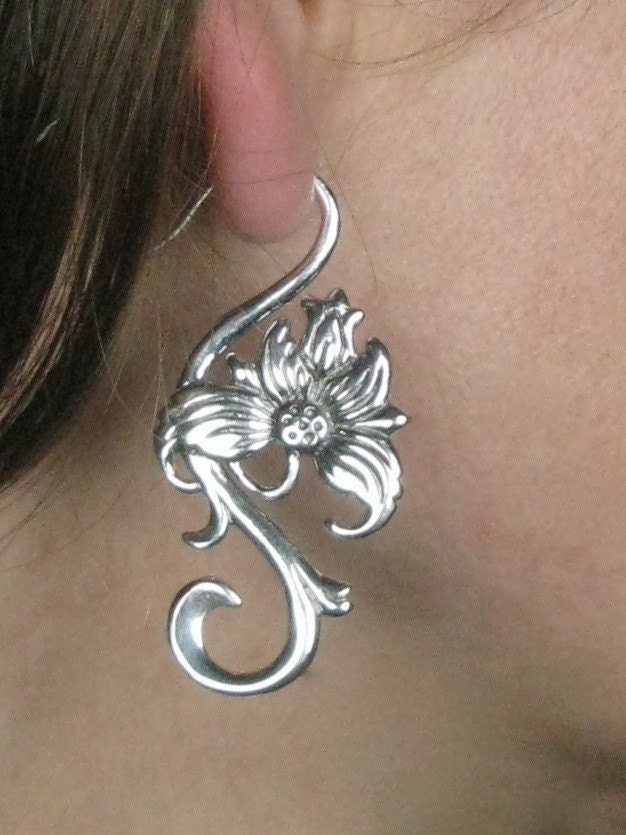 Spring Sale - Flowering Earrings - Solid Sterling Silver