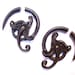 Swirl Flower Earrings - Fake gauge- black