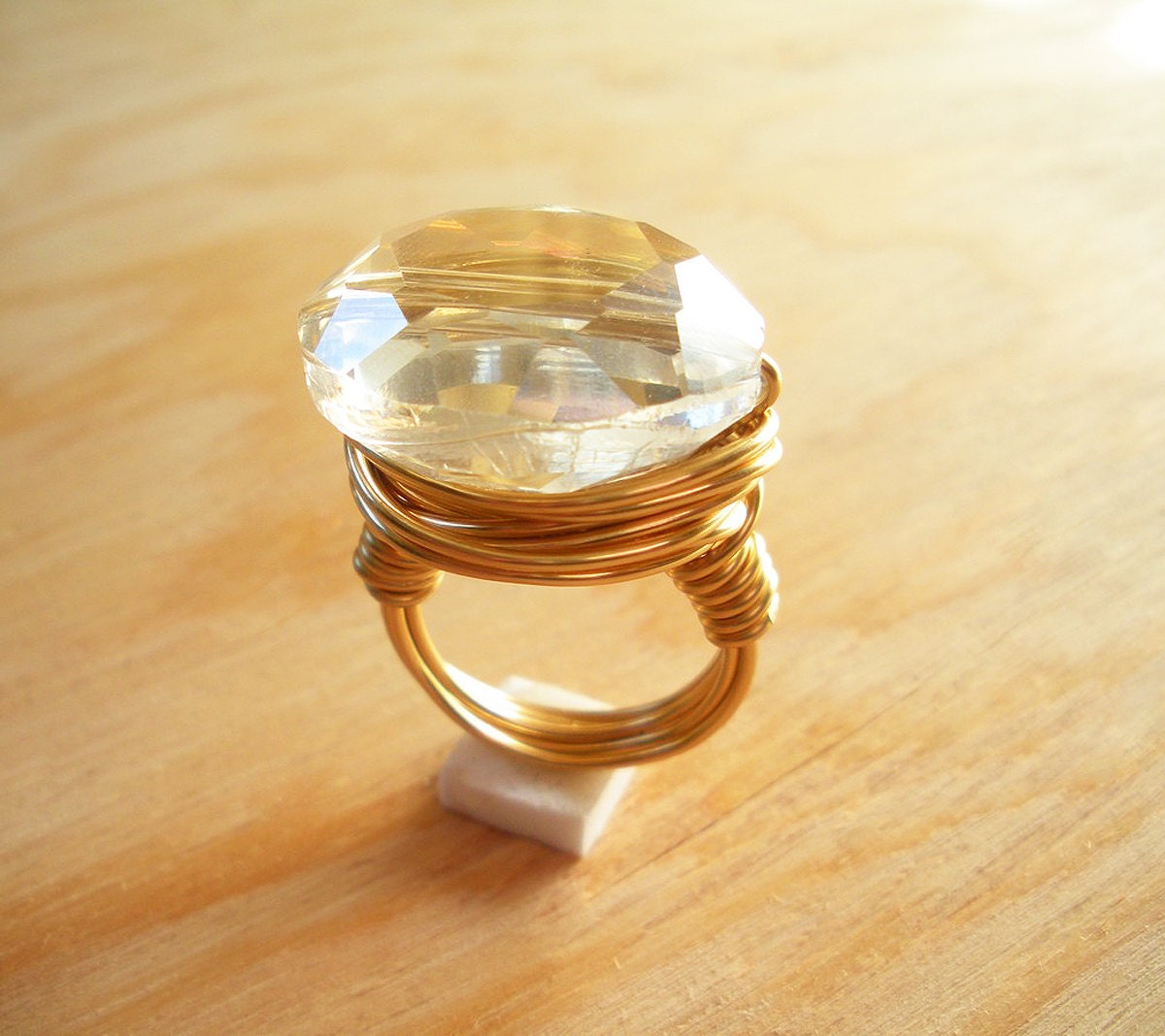 Crystal Ball Wire Ring