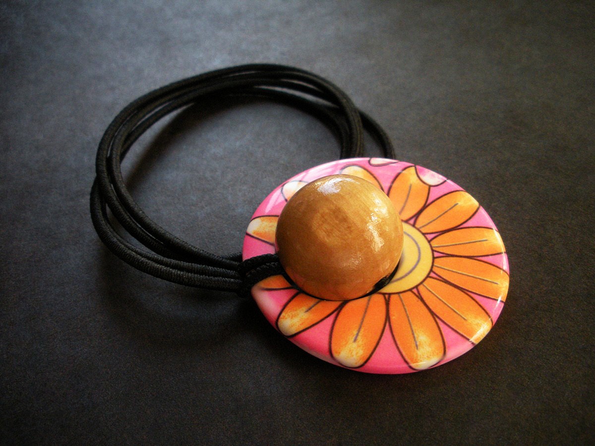 Sun Flower Orbit Natural Hair Tie Ponytail Holder