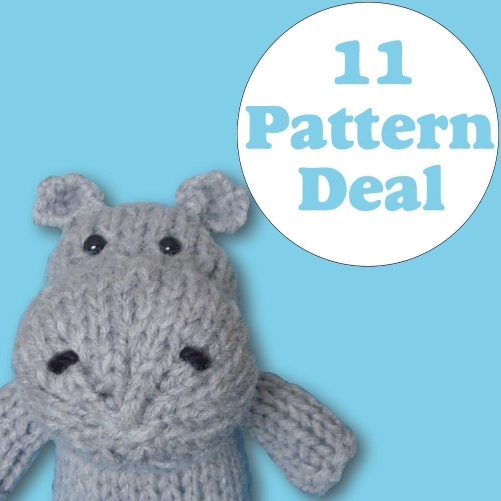 KNITTING PATTERN DEAL - 11 Animal Toy Patterns - you choose (pdf)