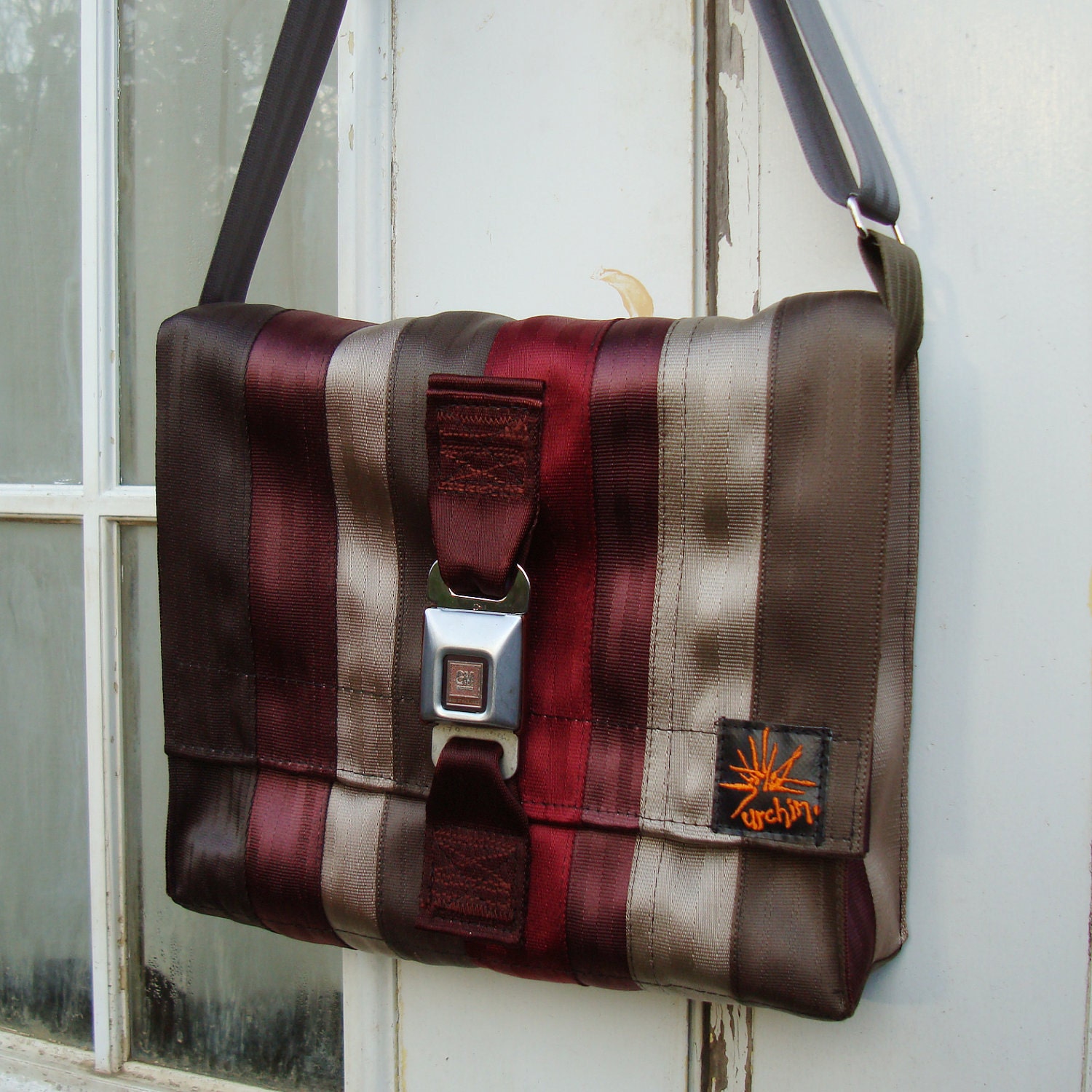 Eco friendly bag made from repurposed seat belts