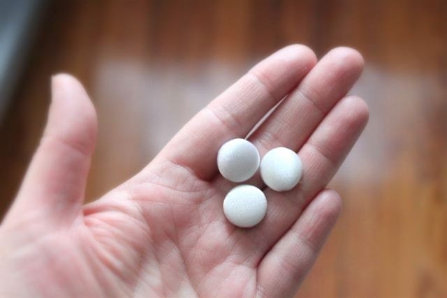 10 pcs, Tiny White Satin, Bridal Buttons 5/8 inch (15 mm)