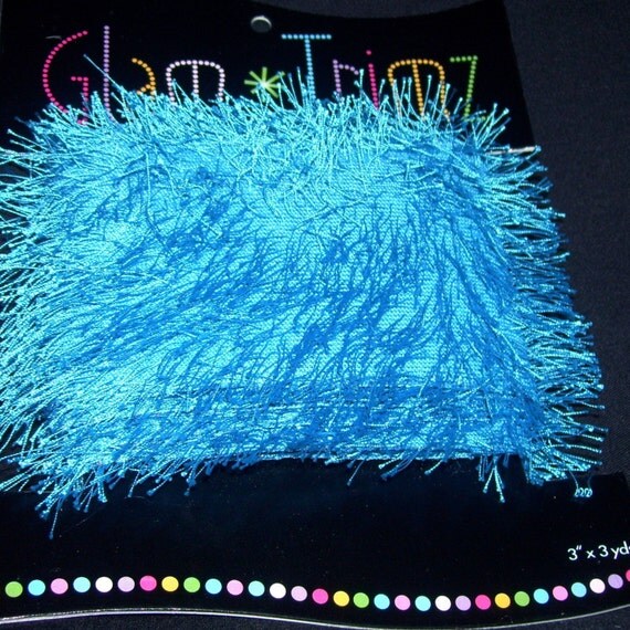 Fuzzy Turquoise Fabric Trim by Glam Trimz by BAKidAgain on Etsy